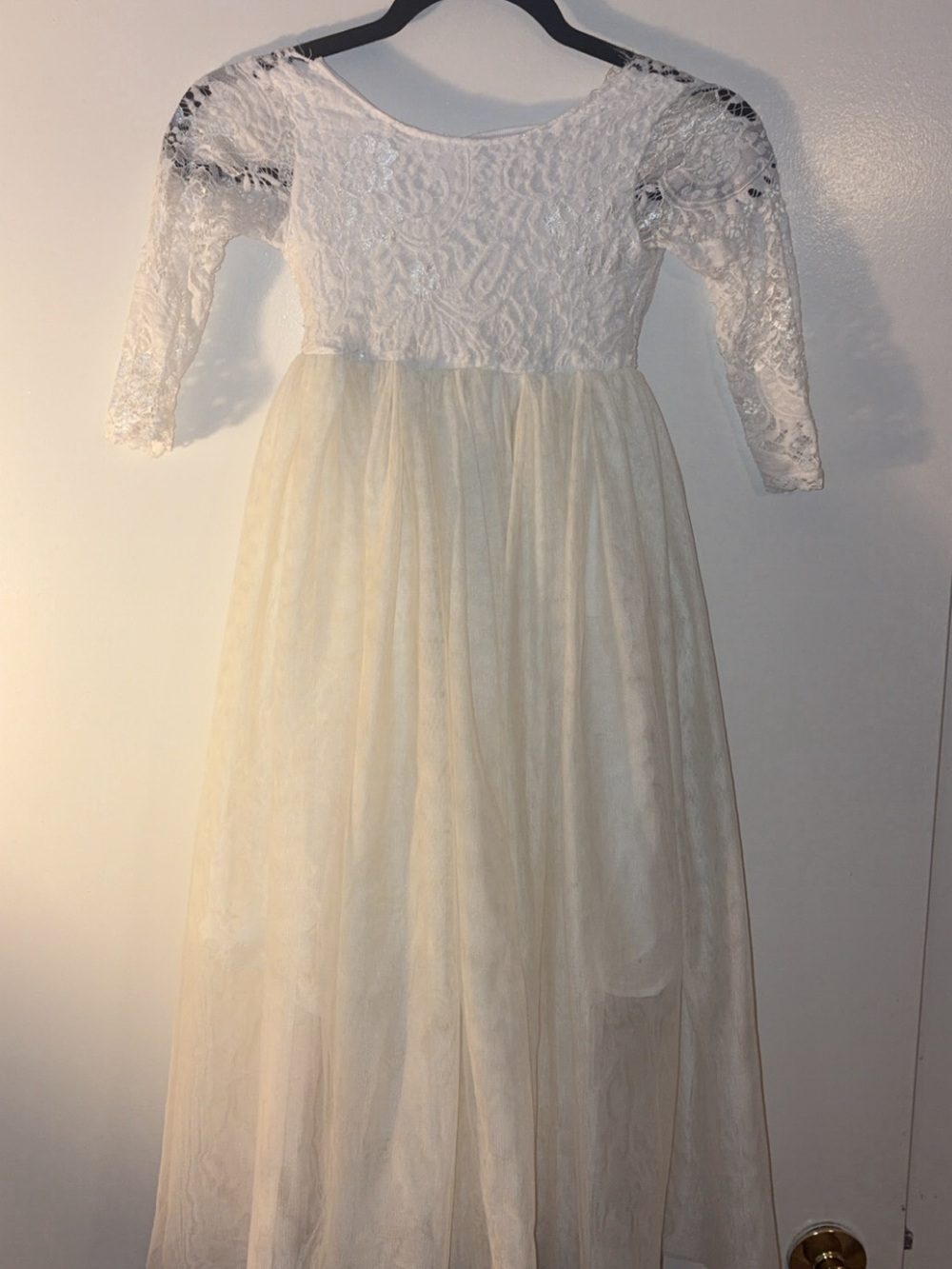 Ivory Lace Bodice Tulle Skirt Kids Dress- Flower Girl